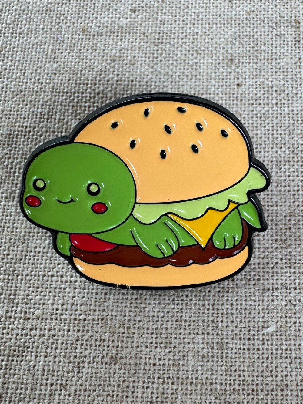 Turtle Hamburger Pin - New